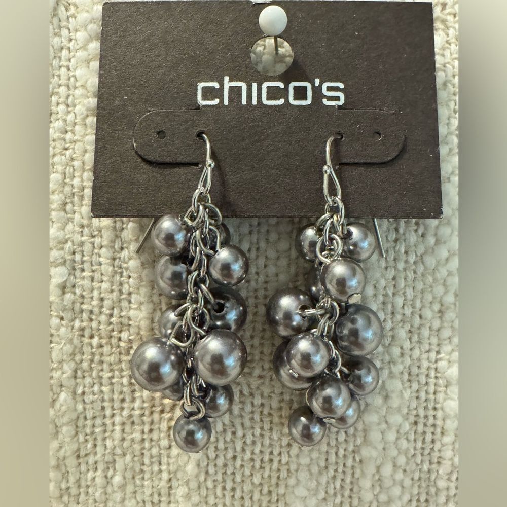 0104-Chico's Metallic‎ Cluster Earrings